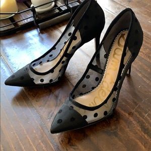 Sam Edelman Black Polka Dot Sheer Heel